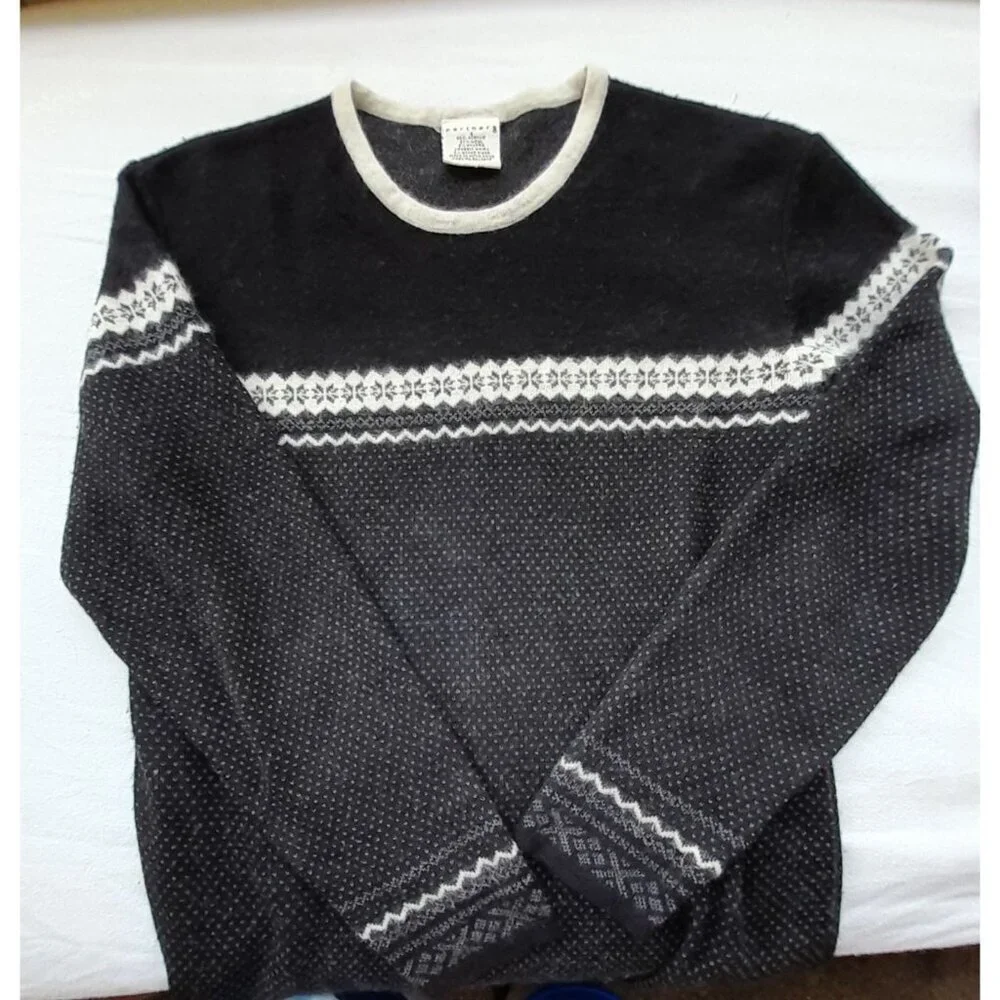 Vtg Womens Small Fair Isle Nordic Snowflake Holiday Wool Angora Soft  Sweater